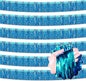 6 Pack 10 Ft Lake Blue Foil Fringe Garland Metallic Streamers Tinsel Banner Wall Hanging Garland Backdrop for Parade Floats, Halloween, Christmas, Thanksgiving, New Year Party Decorations