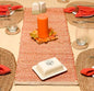 Chardin home Natural Jute Table Runner 13x48 Inch – Vintage Boho Rustic Table Decor – Handwoven Table Runner in Natural Jute and Rust Orange – Farmhouse Dining or Console Table Accent