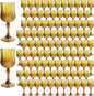 Plastic Wine Glasses，100PCS Amber Plastic Goblets Vintage Style Cordial Drinking Glasses for Wedding Reception, Grand Event Party Supplies (100, Amber)