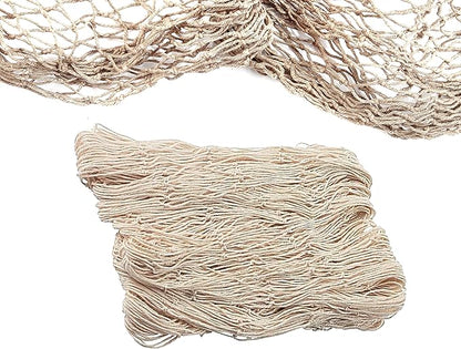 Natural Fish Net Party Decorations for Pirate Party, Hawaiian Party, Nautical Themed Cotton Fishnet Party Accessory