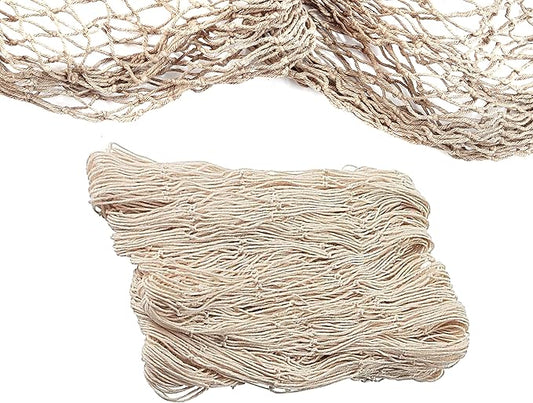 Natural Fish Net Party Decorations for Pirate Party, Hawaiian Party, Nautical Themed Cotton Fishnet Party Accessory