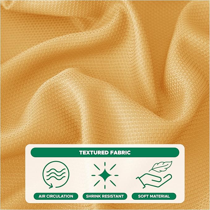 Biscaynebay Fall Tablecloth Textured Fabric Square Tablecloths 90x90'', Fall Gold Thanksgiving Autumn Harvest Water Resistant Fabric Tablecloths for Kitchen, Dining, Wedding, Parties Machine Washable