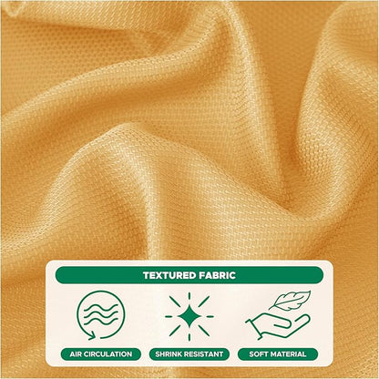 Biscaynebay Fall Tablecloth Textured Fabric Square Tablecloths 90x90'', Fall Gold Thanksgiving Autumn Harvest Water Resistant Fabric Tablecloths for Kitchen, Dining, Wedding, Parties Machine Washable