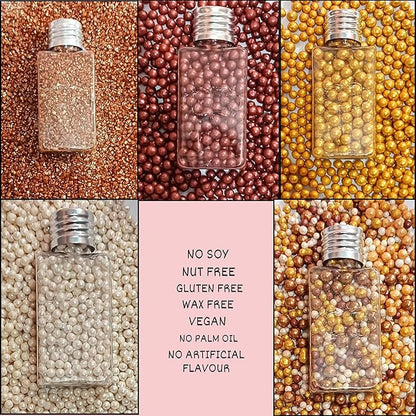Confect Sprinkle Mix – Edible Gold, Bronze & White Sugar Pearls with Copper Sparkling Sugar –Great Gatsby Disco Ball- Elegant Cake, Cupcake & Cookie Decorating Sprinkles –Vegan, Gluten-Free, Nut-Free, Soy-Free, Dairy-Free, Palm Oil-Free, Dye Free- 5 Oz