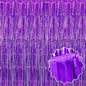 6 Pack Purple Foil Fringe Curtains Backdrop, 3.28 x 8.2 Ft Metallic Streamers Tinsel Curtains Background for Photo Booth, Birthday, Weddings, Carnivals, Graduation, Themed Party Decorations