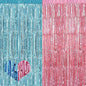 4 Pack 3.2Ft x 6.6Ft Pink Blue Fringe Curtain Backdrop, Metallic Tinsel Foil Fringe Streamers Curtains Background for Photo Booth Wedding Gender Reveal Backdrop Boy or Girl Birthday Party Decoration