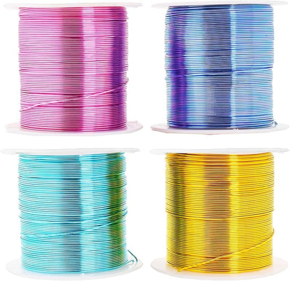 Mandala Crafts 20 Gauge Anodized Aluminum Craft Wire for Jewelry Making - 400 FT Colored Flexible Pastel Wire - Bendable for Bonsai Armature Crafting Sculpting