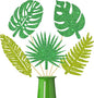 20pcs Glitter Tropical Leaves Centerpiece Decorations for Table Green Palm Leaf Theme Centerpiece Sticks Hawaiian Luau Birthday Decorations for Summer Jungle Theme Birthday Party Baby Shower Supplies