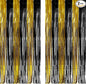 Black and Gold Party Streamers Decoration - GREATRIL Foil Fringe Backdrop for 2026 NYE/Anniversary/Farewell/Cocktail/Prom/EID/Birthdays - 3.2ft X 8.2ft - 2 Packs