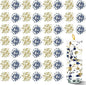 50 PCS Artificial Floating Beads for Centerpieces & Vase Fillers - Navy Blue&Gold 8+3mm String Beads, Faux Pearl Strings for Wedding, Party, Crafts, and Home Decoration