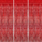 3 Pack Foil Fringe Backdrop - Red Shiny Tinsel Curtains for Party Decoration/Photo Booth Props - 3.3x8.2 FT Metallic Foil Backdrop for Birthday, Wedding, Graduation, Christmas.