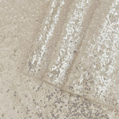 OQSQ Champagne Rectangle Sequin Tablecloth - 60x102 inch, Glitter Drape Table Cloth, Sparkle Sequence Table Overlays for Wedding Birthday Party Baby Bridal Shower