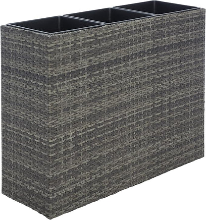 SAFAVIEH Outdoor Collection Rita Grey/Brown Woven Rectangular Flower Rack