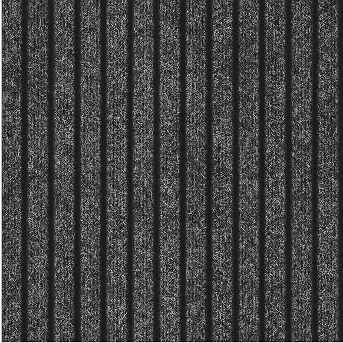 Ottomanson 2'7" x 29' Hallway Runner with Scraper Pile - Extra Durable Non-Slip Rug Mat for Indoor & Outdoor Use - Ideal for Kitchen, Entryway & Garage - High-Traffic Carpet, Black