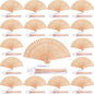 Qunclay 60Pcs Wooden Hand Fans Folding Wedding Fans for Guest Chinese Hollow Pattern with White Tassel and Gift Bag for Wedding Bridal Shower Birthday Party Favors Gift and Home Decor(Delicate Style)