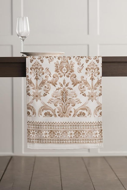 Maison d' Hermine Table Runner 100% Cotton Double Layer Table Runners 72 inches Long for Thanksgiving Christmas Decorations Home Kitchen Dining Party Wedding (Allure, 14.5" x 72")