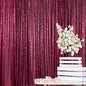 ShinyBeauty Burgundy Sequin Sparkling Backdrop 10x10FT | Photographic Glitter Fabric Backdrop for Wedding Birthday Baby Shower,Party Decor
