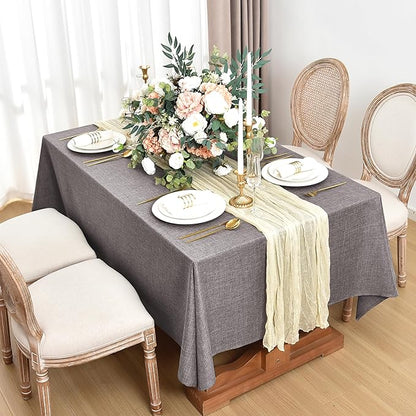 Fitable Square Table Cloth Linen Textured: Water & Stain Resistant Farmhouse Tablecloth, Washable Burlap Table Covers for Kitchen Dining Party(2 Pack, 54x54 Inch, Stone)