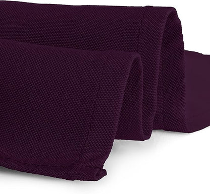 Gee Di Moda Square Tablecloth - 70 x 70 Inch Eggplant Table Cloth for Medium Square or Round Tables - Heavy Duty Washable Fabric - for Buffet Table, Holiday Party, Dinner, Wedding & Baby Shower