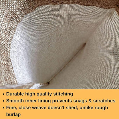 50 Burlap Bags with Drawstring, 5x8 Inch (5x7 Internal) Gift Bag Bulk Pack for Wedding and Birthday Party Favors, Jewelry and Treat Pouches, Advent, Christmas & Holiday Gift Wrap (Brown)