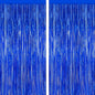2 PCS Tinsel Backdrop, 3.28 FT x 7.05 FT Dark Blue Backdrop Curtains, Metallic Passover Fringe Curtains Party Streamer, Navy Blue Party Decorations Photo Props