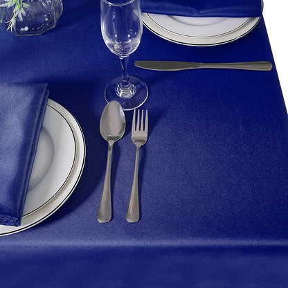 Cupuamon Square Tablecloth 52x52 inch Washable Polyester Fabric Table Cloth for Wedding Party Dining Banquet Decoration（52x52,Royal Blue）