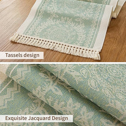 Table Runners 138 Inches,Waterproof Boho Table Runner with Tassel Fringe,Table Runner for Party Coffee Table