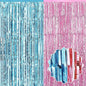 6 Pack Pink Blue Foil Fringe Curtains Backdrop, 3.28 x 8.2 Ft Metallic Streamers Tinsel Curtains Background for Photo Booth, Birthday, Weddings, Carnivals, Graduation, Themed Party Decorations