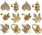 Rustic Napkin Rings Set of 12 - Elegant Leaf Napkin Holders for Dining Table, Wedding, Party, Holiday & Everyday Use - Handmade Decorative Table Accessories (Antique Gold) - ALPHA Living HOME