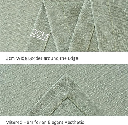 maxmill Lux Faux Linen Tablecloth with Slubby Yarn Textured Weaves Wrinkle Resistant Anti-Shrink Soft Table Cloth for Kitchen Dining Restaurant Tabletop Rectangle 60 x 120 Inch Sage Green