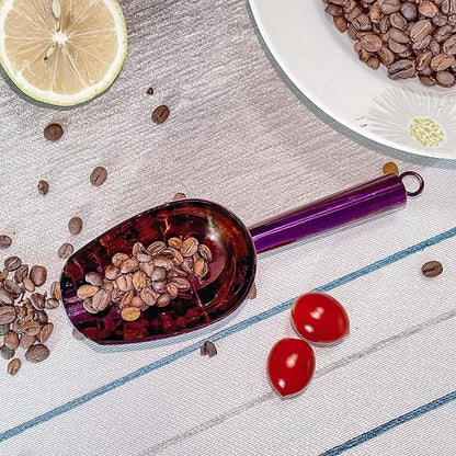 Metal Ice Scoop 3 Oz, Small Stainless Steel Ice scooper for Ice Maker Ice Bucket Kitchen Freezer Bar Party Wedding, Multipurpose for Coffee Bean,Flour Scoop,Dog Food Scoop (3 OZ-purple)