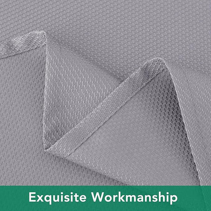 Biscaynebay Textured Fabric Round Tablecloths 120", Silver Grey Water Resistant Table Cloth Circle Folding Table Covers Linen for Dining, Kitchen, Wedding and Parties etc. Machine Washable