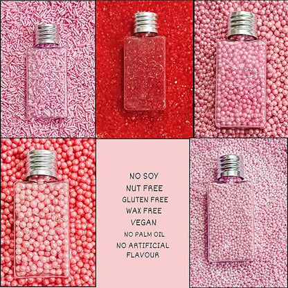 Confect Sprinkles for Cakes & Cupcakes Decoration Assorted pack of 5 Pink Pop Sprinkles Mix Blush Pink, Baby Suger & Coral Dragees Baby Pink Jimmies Vegan, Gluten-Free, Nut-Free, Soy-Free, Dairy-Free , Handcrafted Sprinkle- 5 Oz