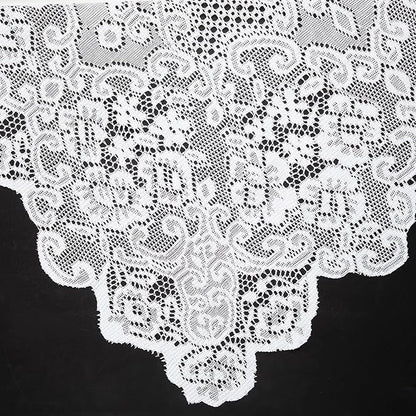 Juvale Lace Tablecloth - 60 x 97-Inch White Rectangular Table Cloth - Vintage Floral Scalloped Edge Elegant Dainty Tea Party Tablecloth & Wedding Reception Decor (Pack of 2)