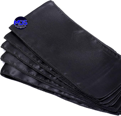 MDS Pack of 125 PCS Satin Chair Sashes Charmeuse Sateen Dining Chair Bows Ribbon Ties Back Sash for Wedding Party Birthday Home Hotel Restaurant Banquet Decoration (7 x 108 Inch, Black)