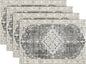 Snycler Table Runner Boho Table Runners Vintage Elegant Farmhouse Table Center Linen Decor for Home Dining Party Entrance (12x18 Inch ,Set of 4) Black