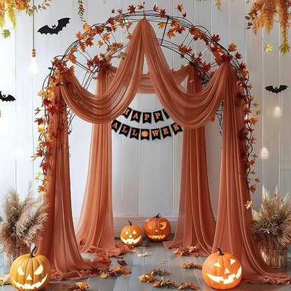 Terracotta Wedding Arch Draping Fabric 1 Panel 30'' x 20FT Terracotta Drapes Sheer Fabric Backdrop Arch Draping Fabrics for Wedding Ceremony Birthday Party Bridal Shower Decoration