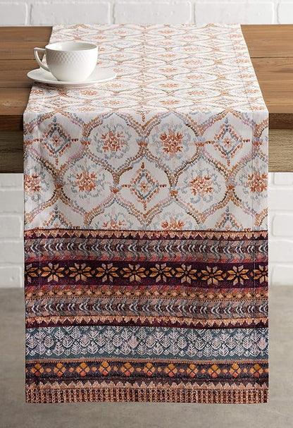 Maison d' Hermine Table Runner 100% Cotton Single Layer Table Runners 36 inches Long for Thanksgiving Christmas Decorations Home Kitchen Dining Party Wedding (Fair Isle, 14.5" x 36")