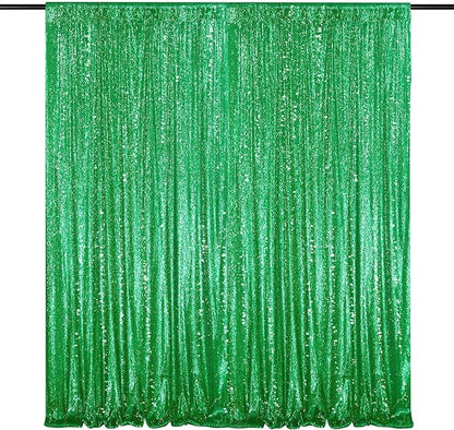 Dark Green 10ftx10ft Sequin Backdrop Curtain Glitter Christmas Background Drapes Sparkle Photography Backdrop for Party Bridal Birthday Decoration