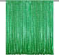 QueenDream Green Sequin Backdrop Curtain Party Backdrop Curtain 8ft x 8ft for Glitter Birthday Wedding Curtains