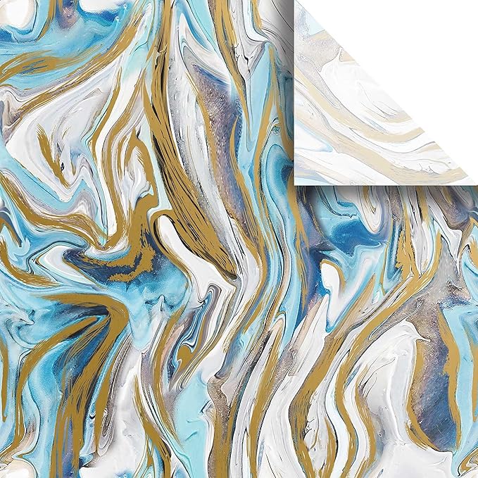 Colors of Rainbow Beautifully Designed Print Tissue Paper (12 Sheets, 20 inch X 29 inch) for Decoupage Gift Wrapping Gift Bag Party Decoration Craft Project Handmade Items (Marbleized)