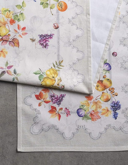 Maison d' Hermine Table Runner 100% Cotton Single Layer Table Runners 48 inches Long for Thanksgiving Christmas Decorations Home Kitchen Dining Party Wedding (Fruit D'Hiver, 14.5" x 48")