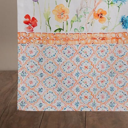 Maison d' Hermine Table Runner 100% Cotton Single Layer Table Runners 108 inches Long Decorative for Home Kitchen Dining Party Wedding Bridal Shower Spring Summer (Summer Whisper , 14.50" x 108")