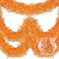 50 Feet Christmas Foil Fringe Banner Metallic Tassle Garland Metallic Backdrop Parade Floats Shiny Hanging Ceiling, Valentine's, Wedding, New Year Party Decorations(2" x 50', Macaron Orange)