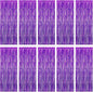 10 Pack Purple Foil Curtain Backdrop 3.2ft x 9.8ft Black Metallic Tinsel Foil Fringe Curtains Streamer Photo Booth Backdrop for Birthday Party Engagement Bachelorette Party Decorations (Purple)