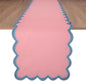 Folkulture Table Runner | Table Runners 72 inches Long | Scallop Table Runner for Farmhouse Decor or Boho Decor | Boho Pink Table Runners for Dining Room Table Decor | Pastel Party Decorations