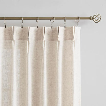 Vision Home Natural Pinch Pleated Curtains Textured Light Filtering Window Curtains 84 inch for Living Room Bedroom Patio Pinch Pleat Drapes with Hooks 1 Panel 60" Wx84 L