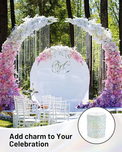 Iridescent Acrylic Crystal Garland, 49FT Diamond-Shaped Beads for Wedding Decorations, DIY Projects