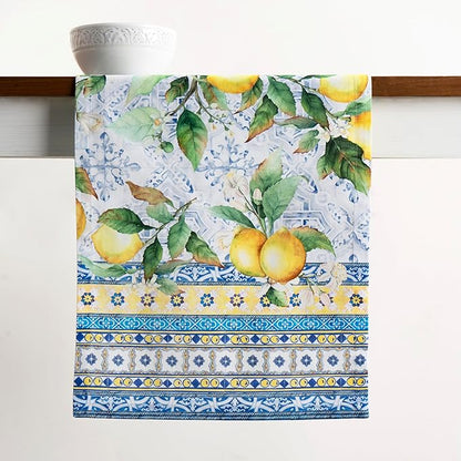 Maison d' Hermine Table Runner 100% Cotton Single Layer Table Runners 108 inches Long Decorative for Home Kitchen Dining Party Baby Shower Wedding Bridal Shower Spring Summer (Citrus, 14.50" x 108")