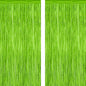 2 Pack Backdrop Curtains, 3.28 Feet x 7.05 Feet Grass Green Fringe Curtains, Metallic Tinsel Backdrop Foil Curtains Streamer, Party Supplies Party Decorations Photo Props